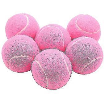 6pcs Pack Pink Tennis Balls 66mm - Wear-resistant Elastic Balls For Ladies Beginners WOI
