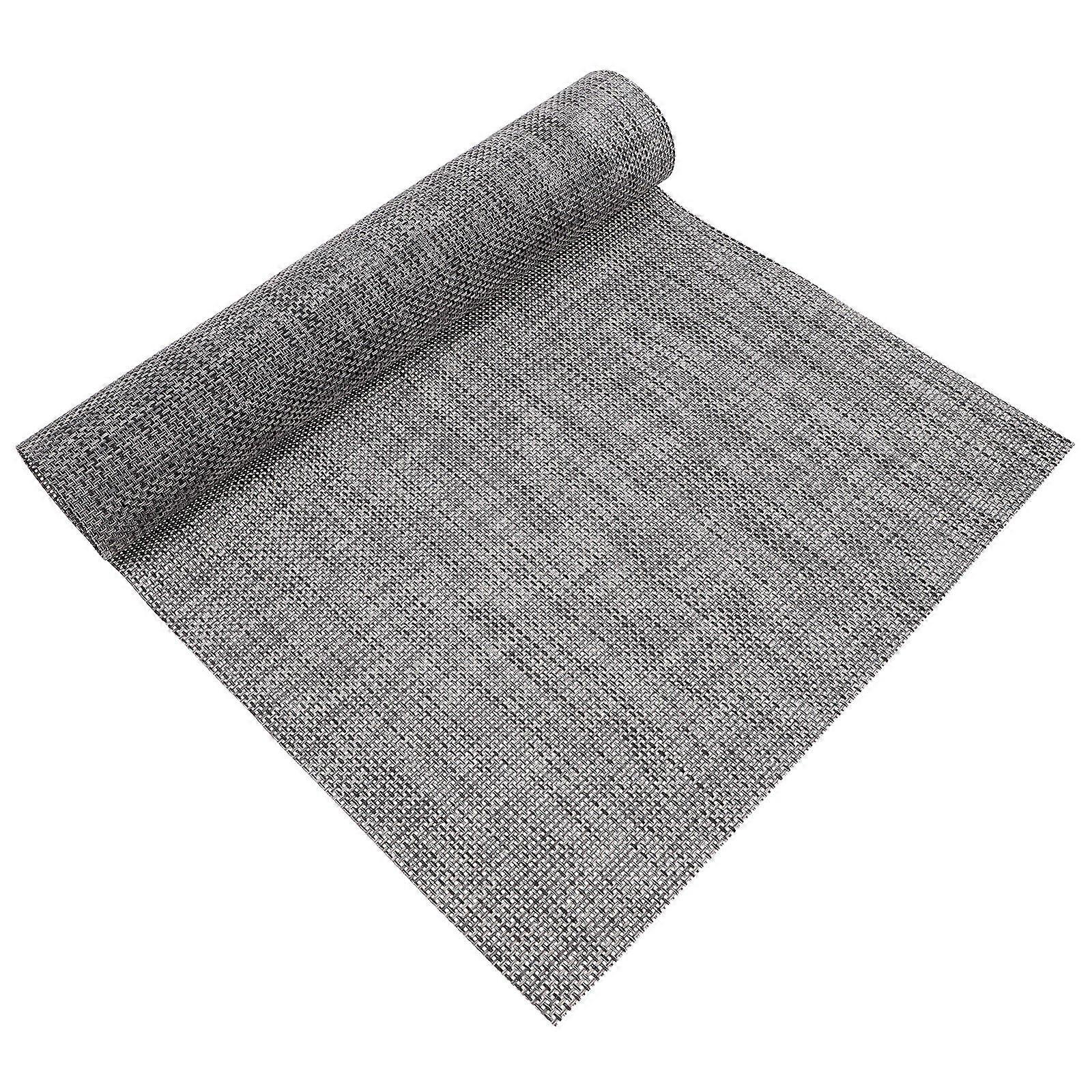 Durable Woven Placemat for Indoor Table Non-Slip Grey Polyester