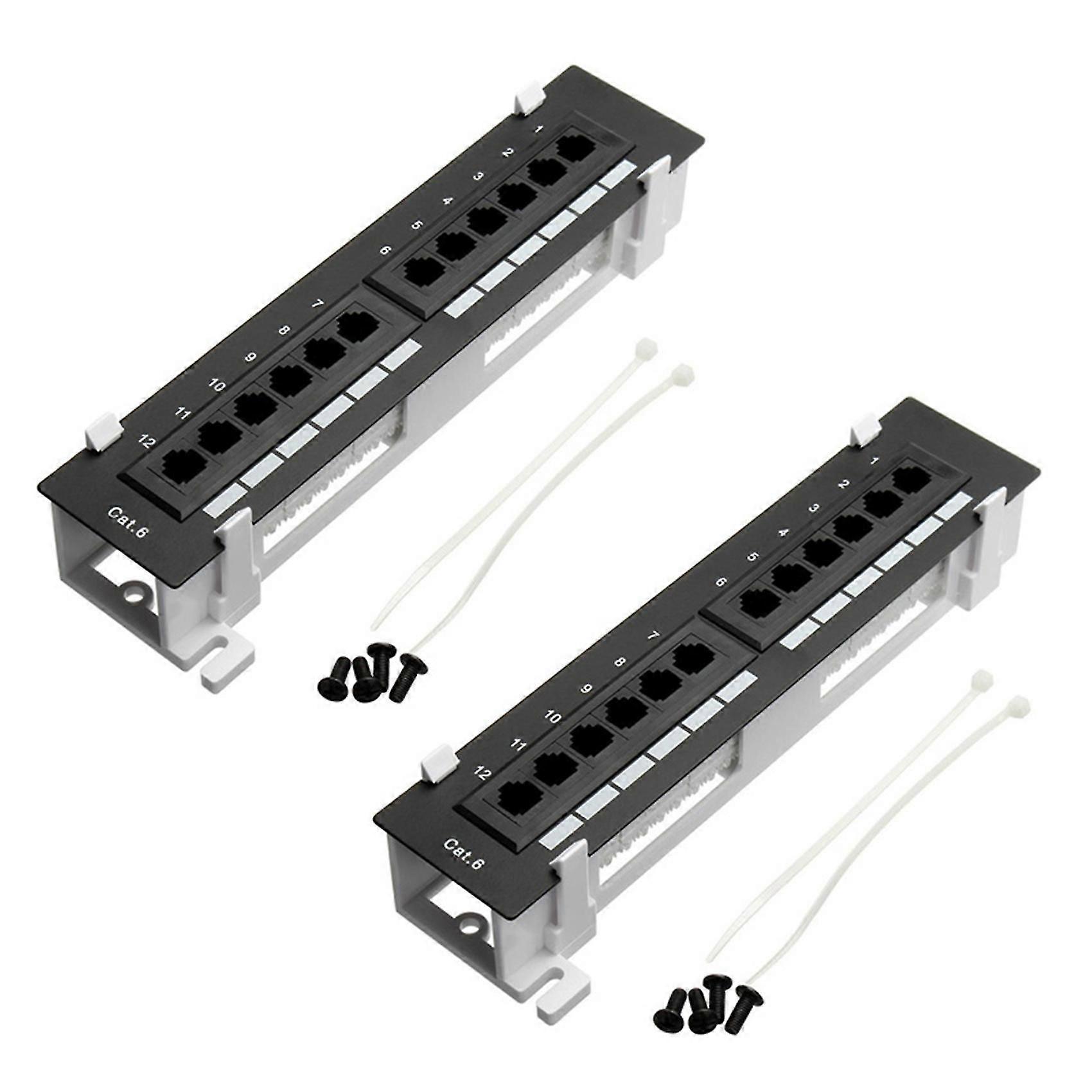 Network Tool Kit 12 Port Cat6 Patch Panel Rj45 With Wall Bracket