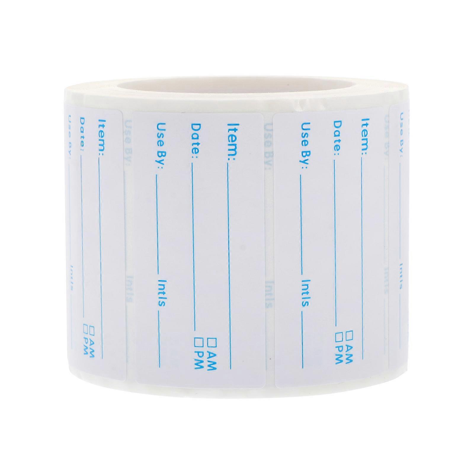 Food Date Label Stickers Record Date Blue Rectangle Workmanship 1Roll