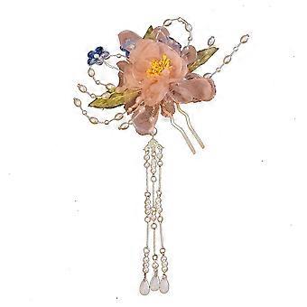 Alloy Floral Barrette With Tassel