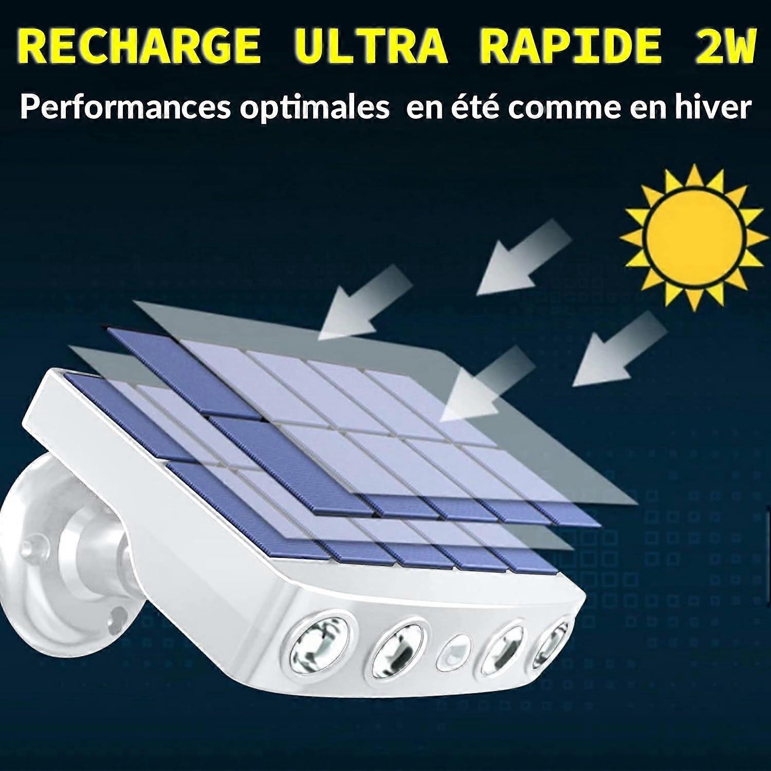 Waterproof, adjustable outdoor solar light with motion sensor - High-quality, fast-charging panel - IP65 automatic activation