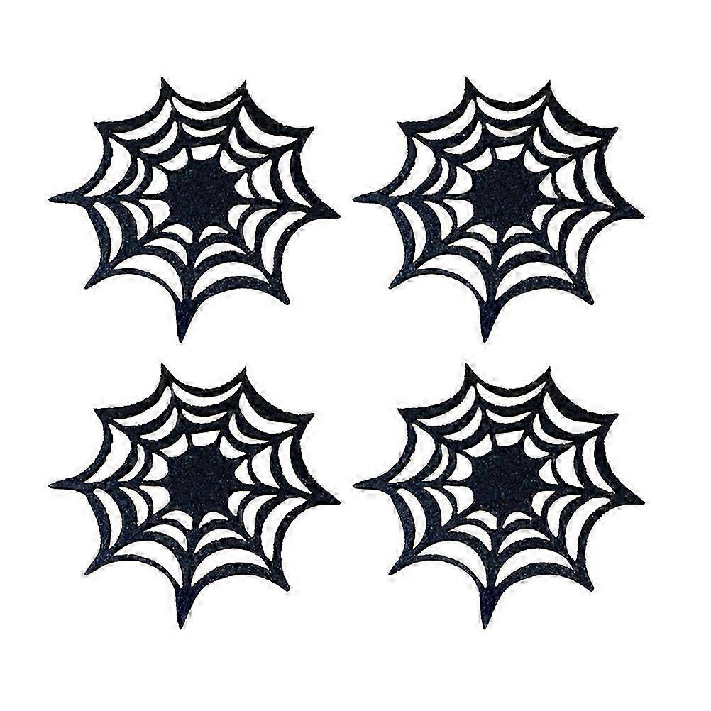 Web Pattern Halloween Coasters 24Pcs Black Table Use Set