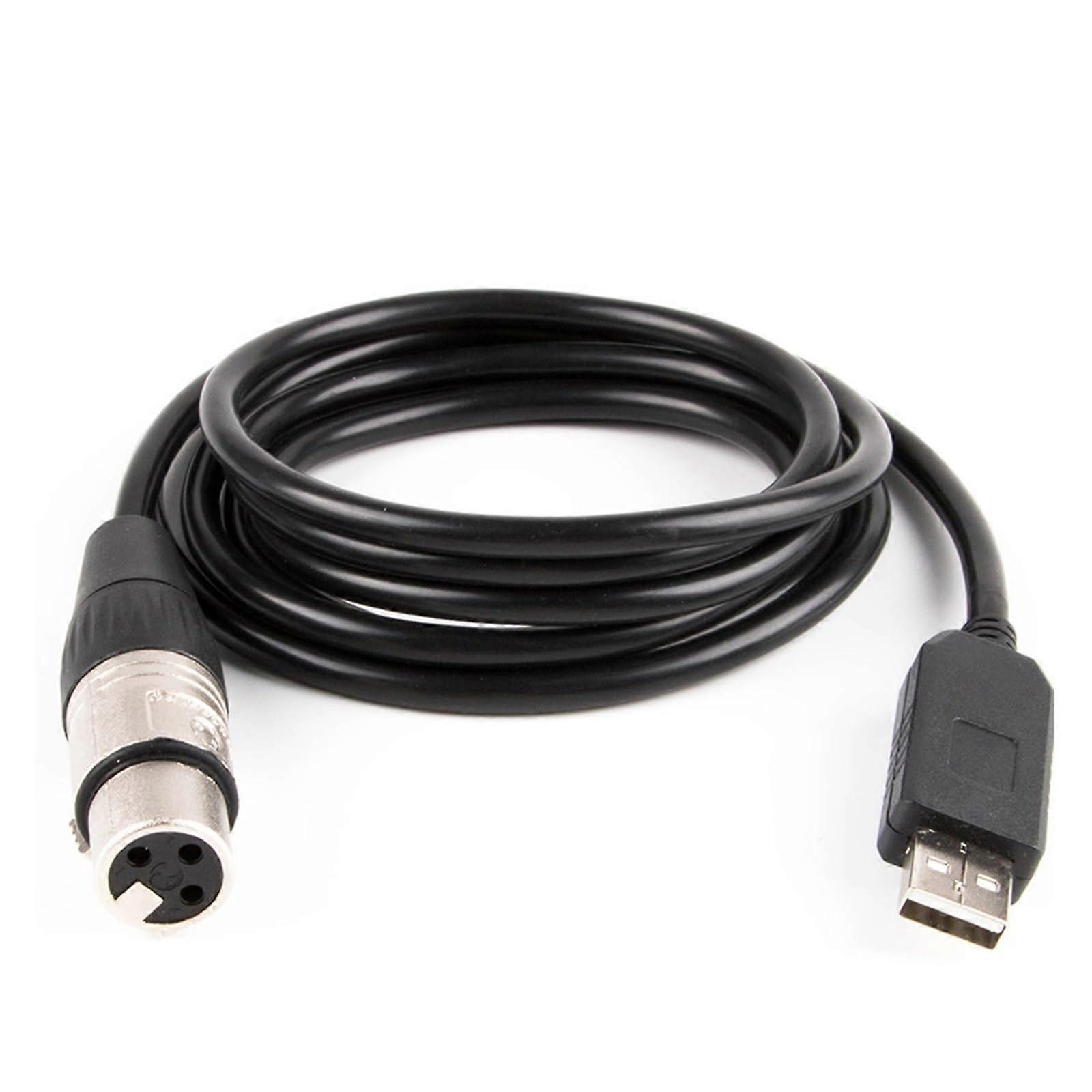 USB DMX512 Interface Adapter 6ft Cable with Stable Signal Conversion and Freestyler Software for Stage Lighting Control