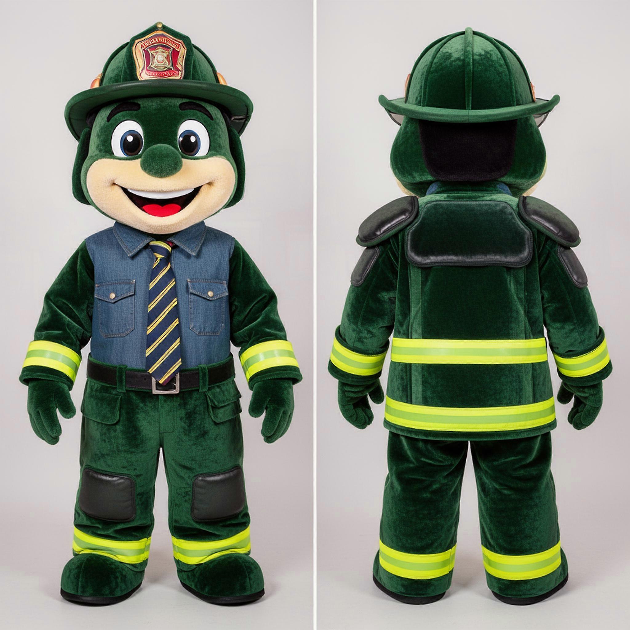 MASTICOT Forest Green Broad Shouldered Fire Fighter Mascot