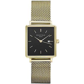Rosefield boxy Quartz Analog Women Watch with QBMG-Q06 Gold Plated Stainless Steel Bracelet