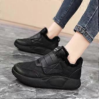 Warme winterlaarzen met plateauzool voor dames, casual antislip enkellaarsjes met voering van imitatiebont, comfortabele korte wandellaarsjes voor dames, hoge sneakers
