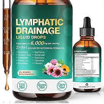 Lymphatic Drainage Liquid Drops, 21-in-1 Botanical Dietary Supplement, 60ml