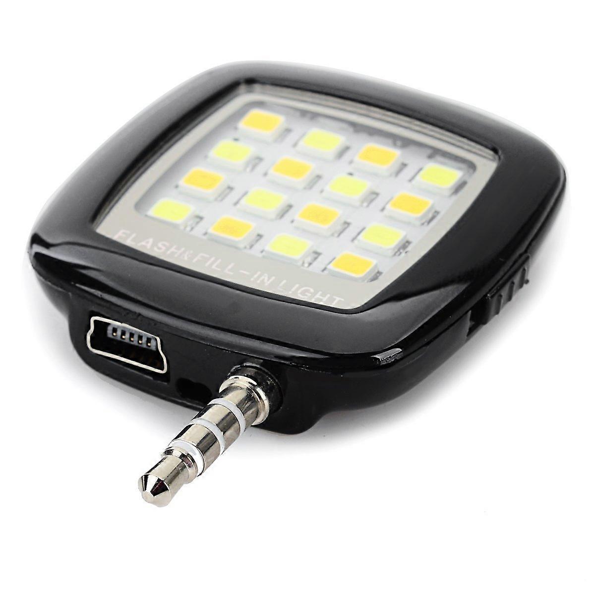 Portable LED Camera Flash with Adjustable Brightness, Rechargeable Mini Light for iPhone and Smartphone