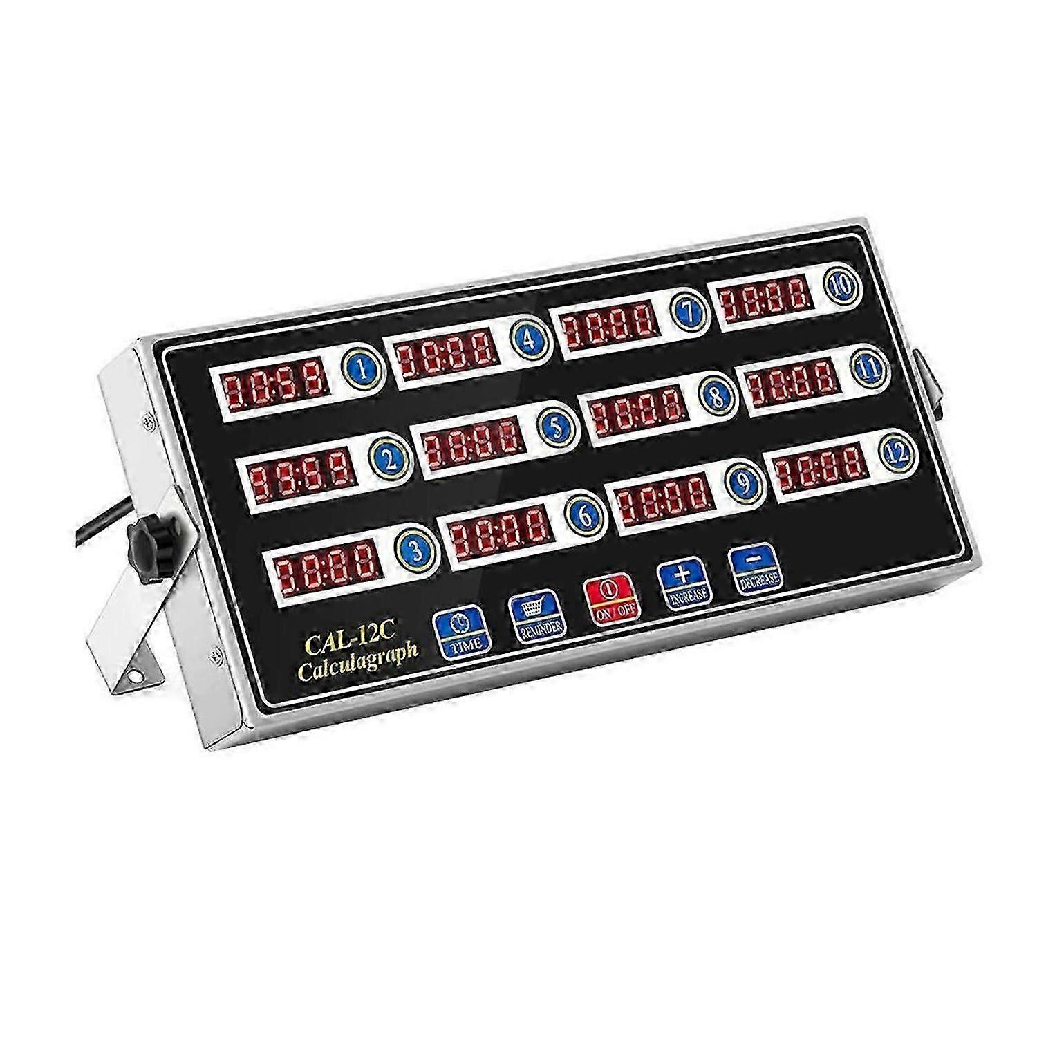 12-Channel Stainless Steel Kitchen Timer