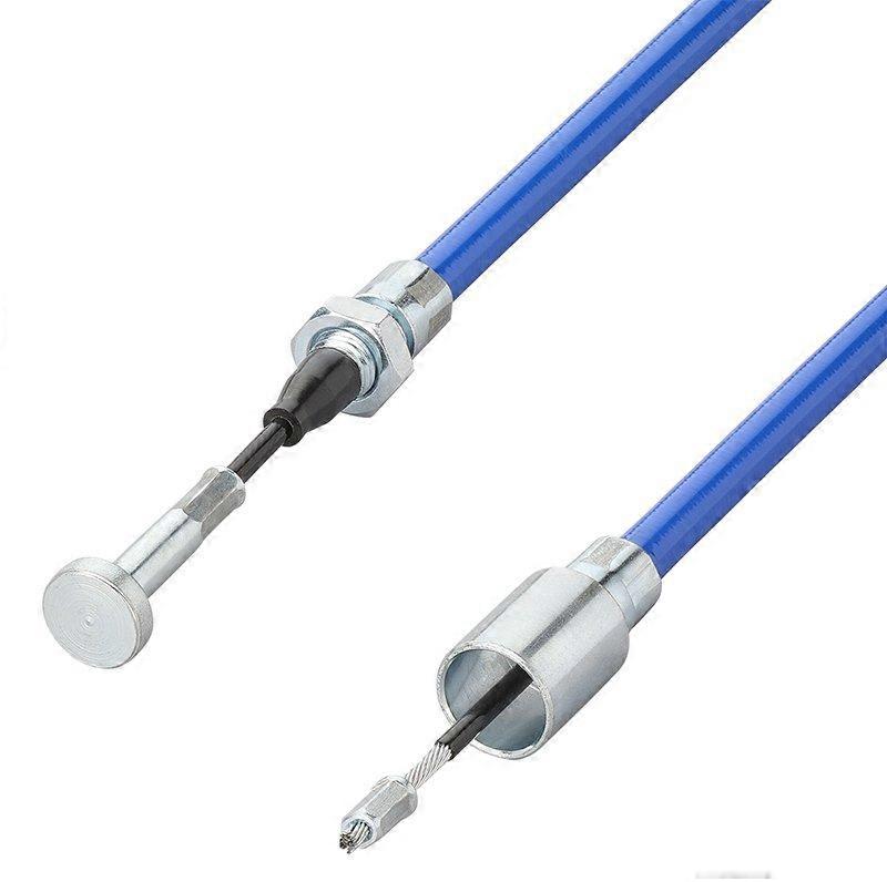 Quick-connect brake cable for Knott trailers, 1230/1420 mm length, Ø22 mm bushing.