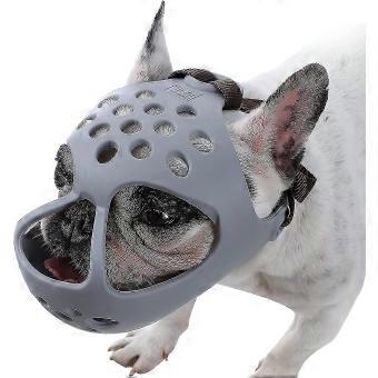 Soft Silicone Short Snout Dog Muzzle, Breathable Anti Biting Chewing Licking for Flat-faced Dogs