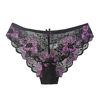 Veeki Women's Panties Lace Bikini Underwear Moderate Coverage Multi-packs, Pack of 3, ST-O4, L