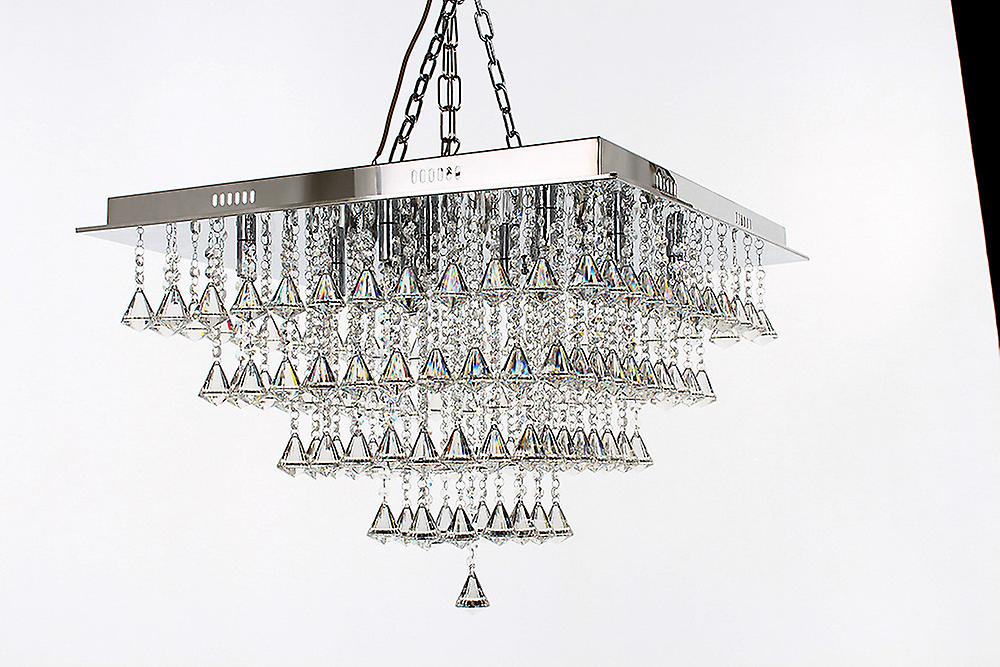 Parma 12 Light Square Flush Polished Chrome Ceiling Fitting