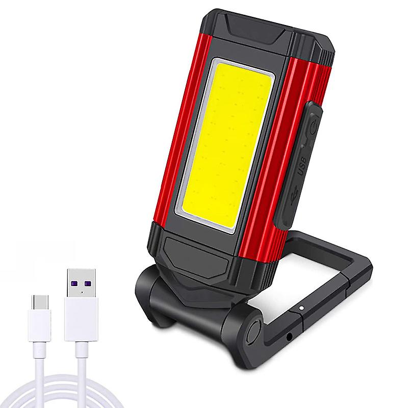 Rechargeable Work Light Magnetic Base LED Loudspeaker Workshop Light Red 128*53*36mm