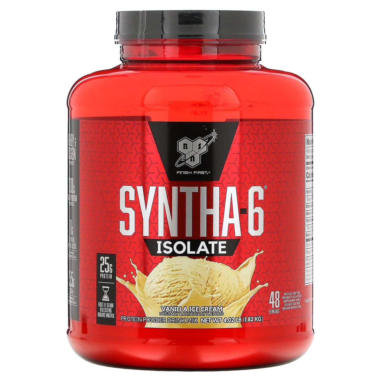 BSN, Syntha-6 Isolate, Protein Powder Drink Mix, Vanilla Ice Cream, 4.02 lbs (1.82 kg)