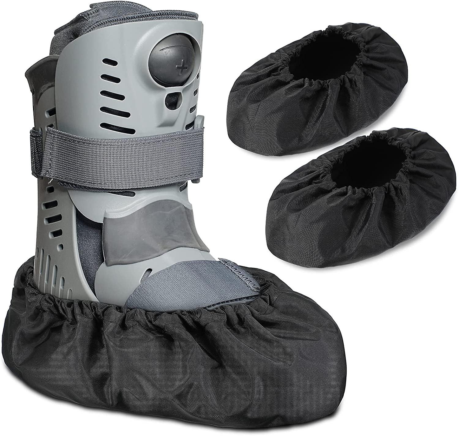 2 Stück Walking Boot Cover Recovery Schuhe Abdeckungen rutschfeste Fußstütze Abdeckung Wiederverwendbare Stiefelabdeckung Wasserdichte gegossene Regenhülle