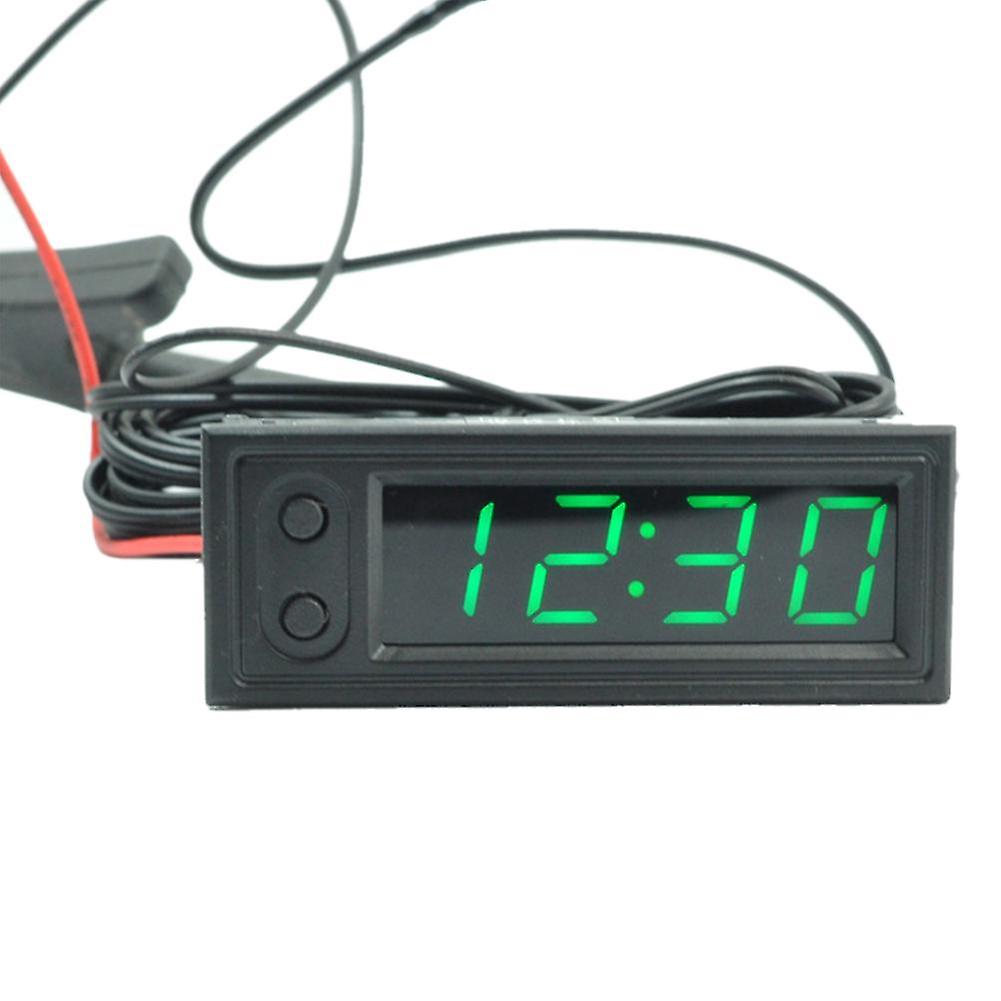 Portable Digital Display Electronic 3 In 1 Car Clock Voltmeter Mini