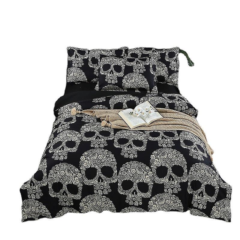 Bed Home Textile Set Quilt Cover 3d Skull Printed Suite Bedding