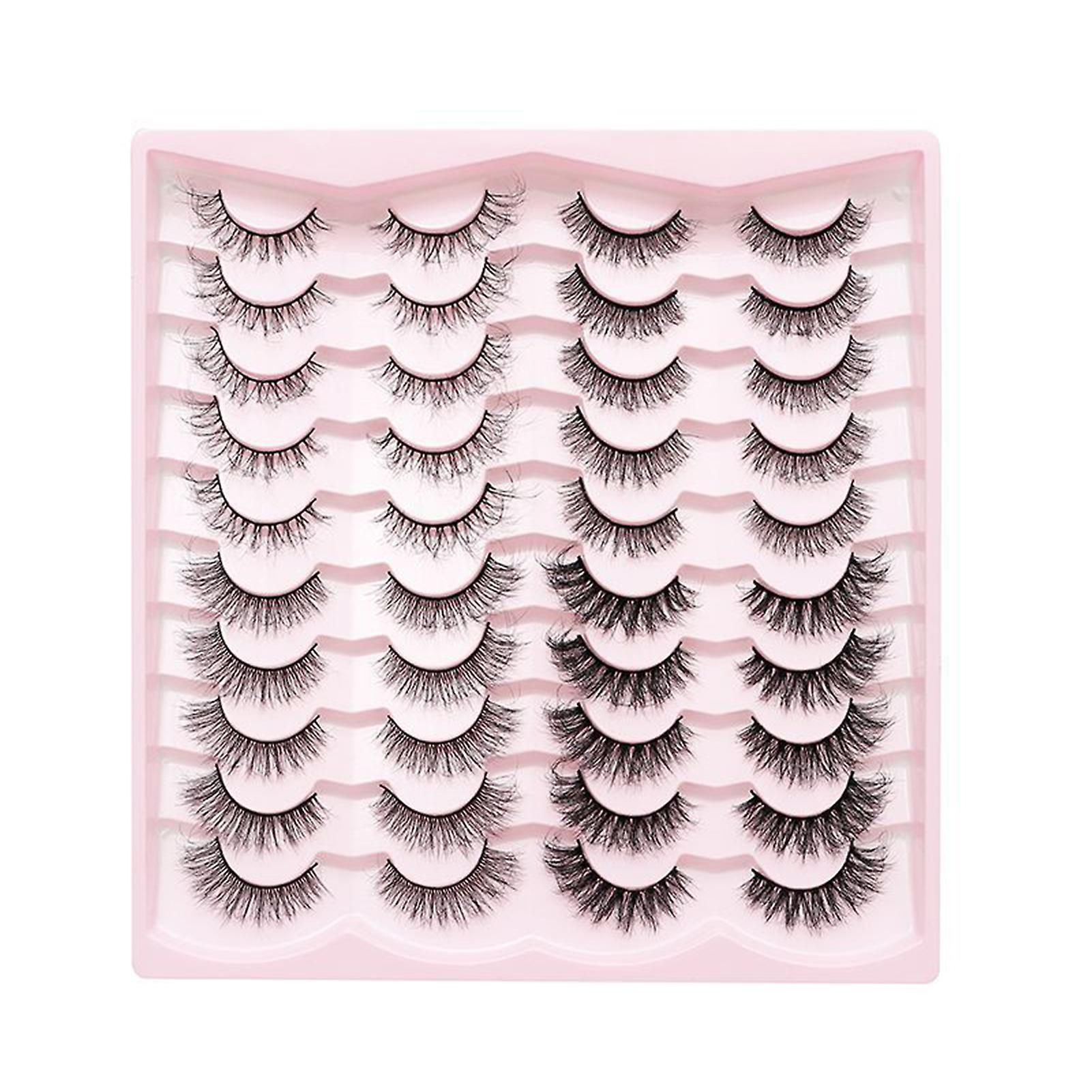 20 Pairs 3d Dramatic False Eyelashes Reusable Easy To Fit Eye Shape Eyelashes