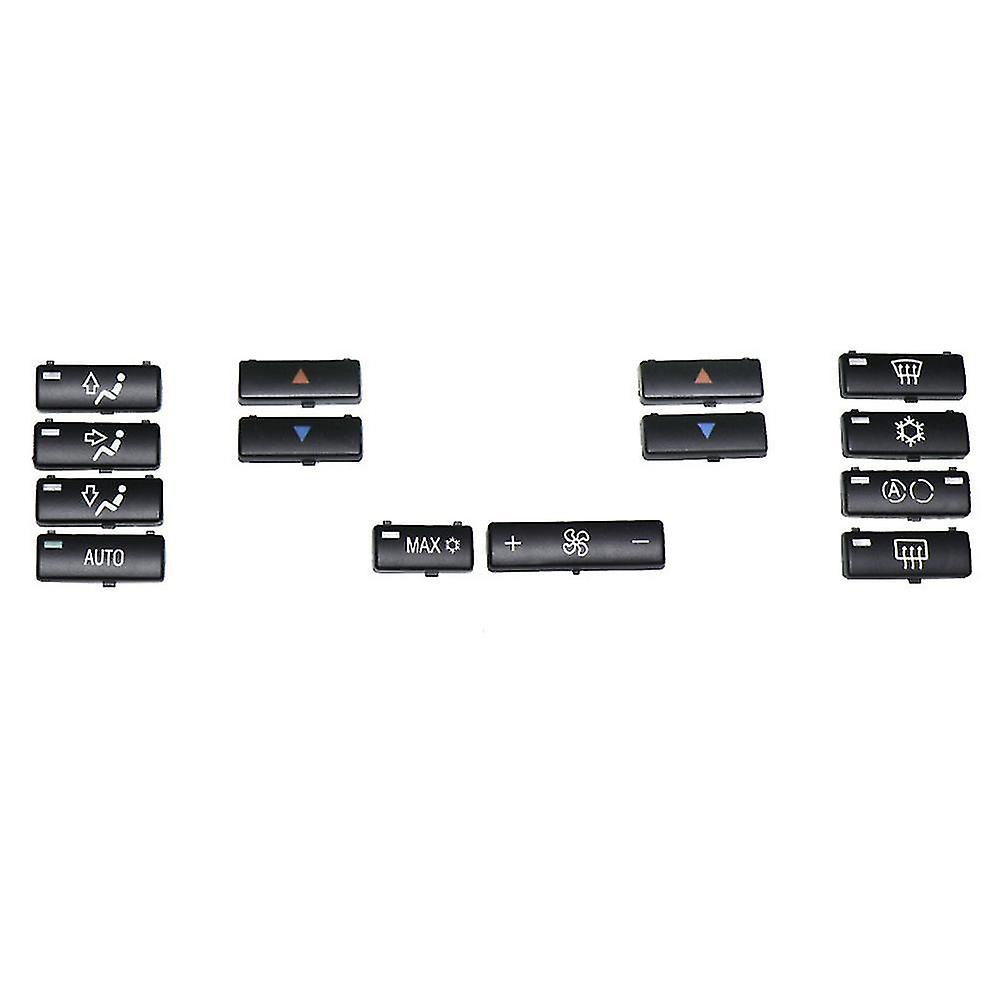14pcs Car Climate Control Air Conditioning Switch Button Covers Compatible with X5 E53 1999-2006 E39