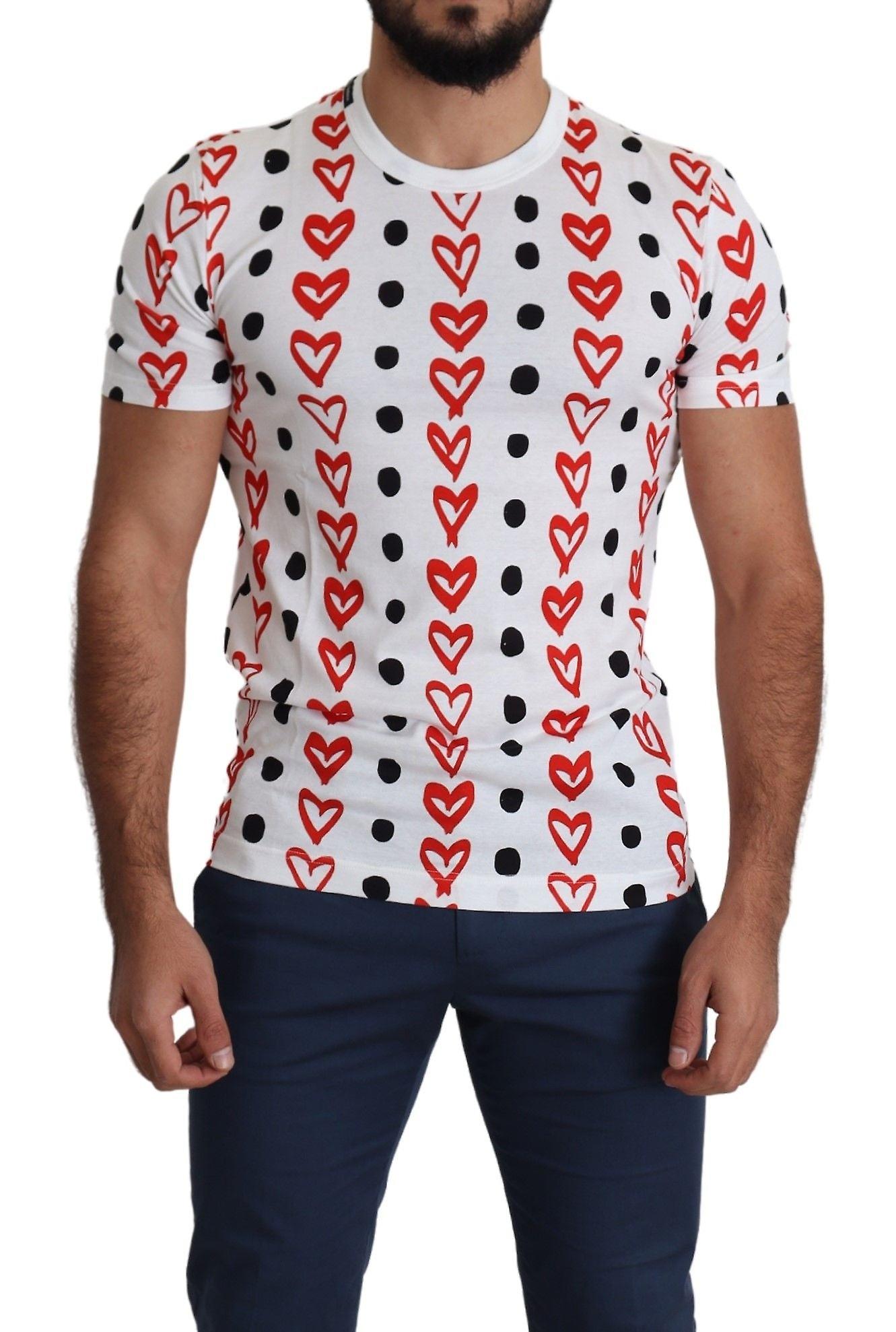 Hearts Print Cotton Men Top T-shirt