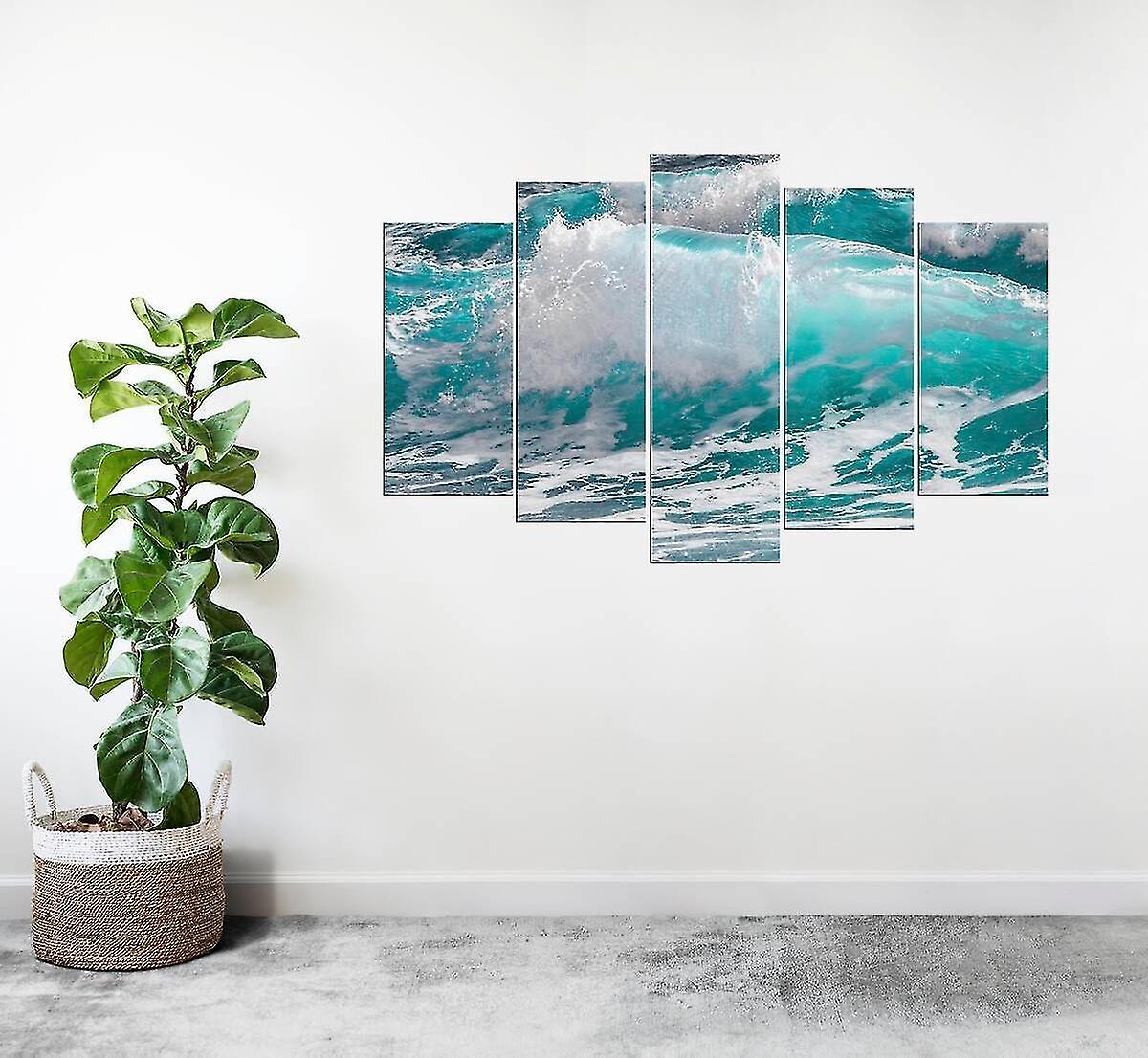 Wave Themed 5-piece Mdf Table