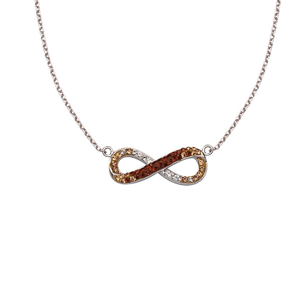 Argent sterling 925 rhodié plaqué infini collier progressif clair à léger brun réglable 18 pouces pendentif-collier pour