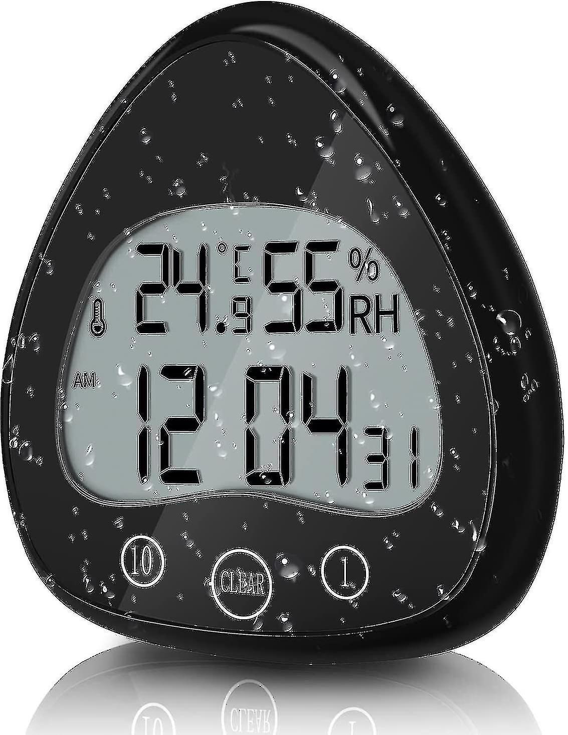 Digital Shower Clock, Waterproof Bathroom Timer Clock, Kitchen Countdown