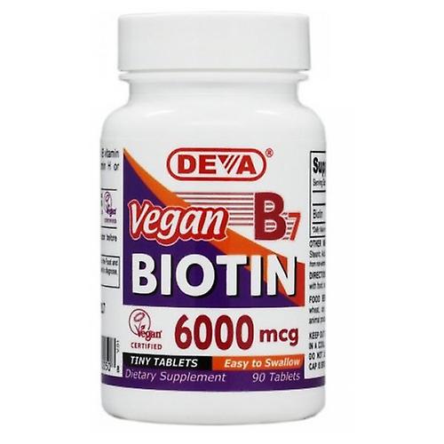 Deva Vegan Vitamins Wegańska biotyna, 6,000 mcg, 90 tabletek (opakowanie 2 szt.)