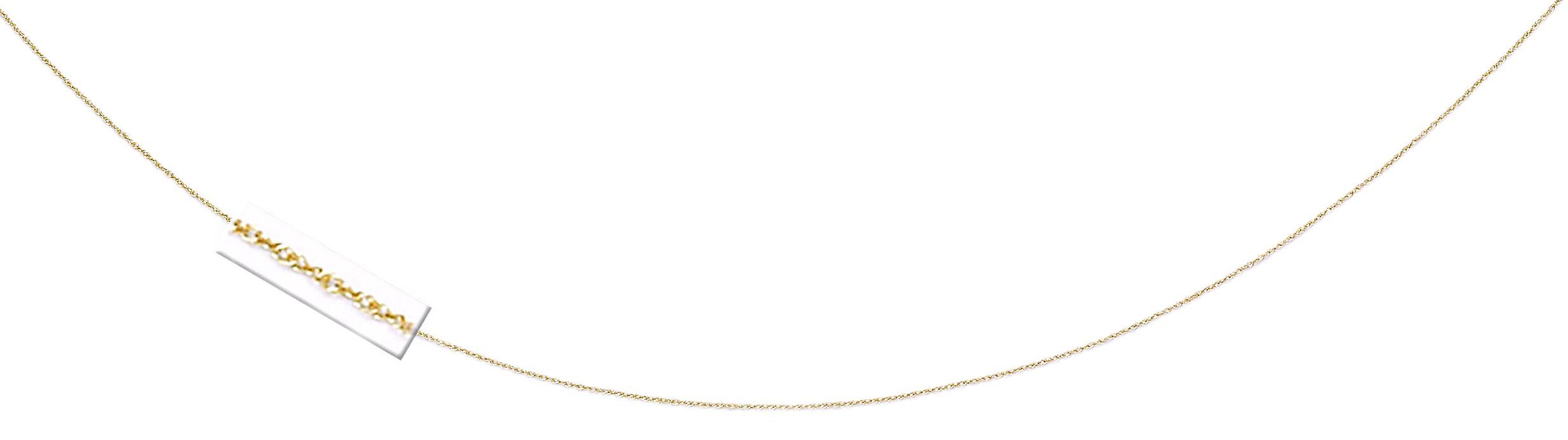 Colar com pingente de corrente de corda em ouro amarelo 14k, 50 cm (20 polegadas), para mulheres e homens.