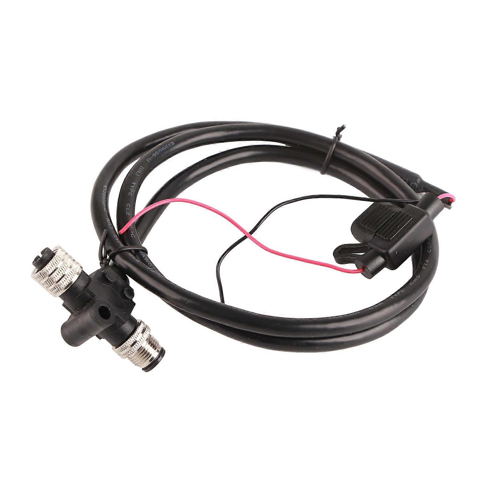 1m/3.28ft NMEA 2000 Backbone Cable with 5-Conductor T-Connector and Fuse for Lowrance Networks