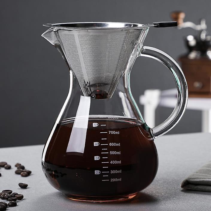 High Borosilicate Glass Pour-Over Coffee Pots Large Capacity Efficient Coffees Pot for Kitchen Use