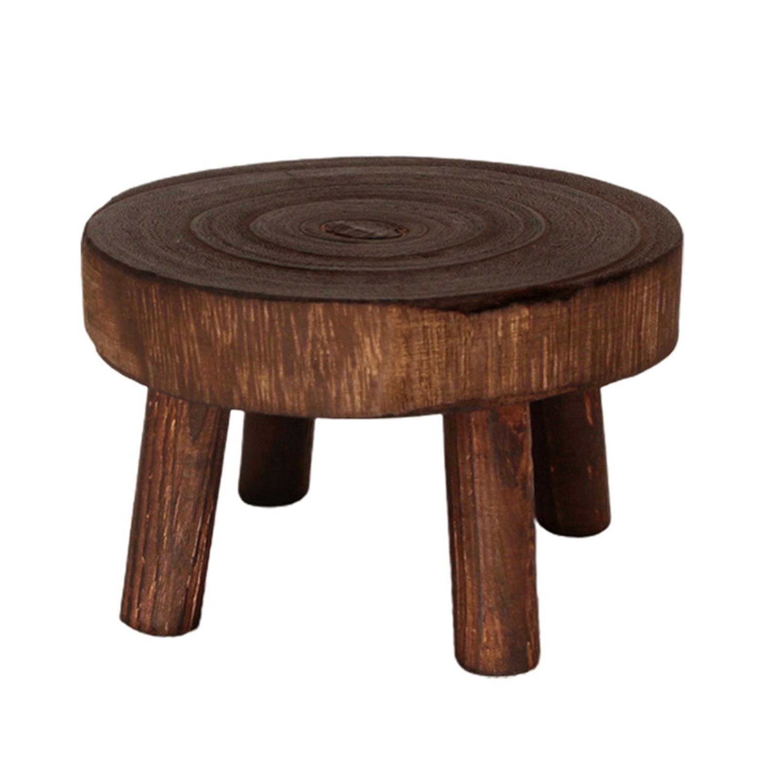 Mini Wooden Stool Flower Display Stand Modern Potted Planter Supports for Indoor Outdoor Decor