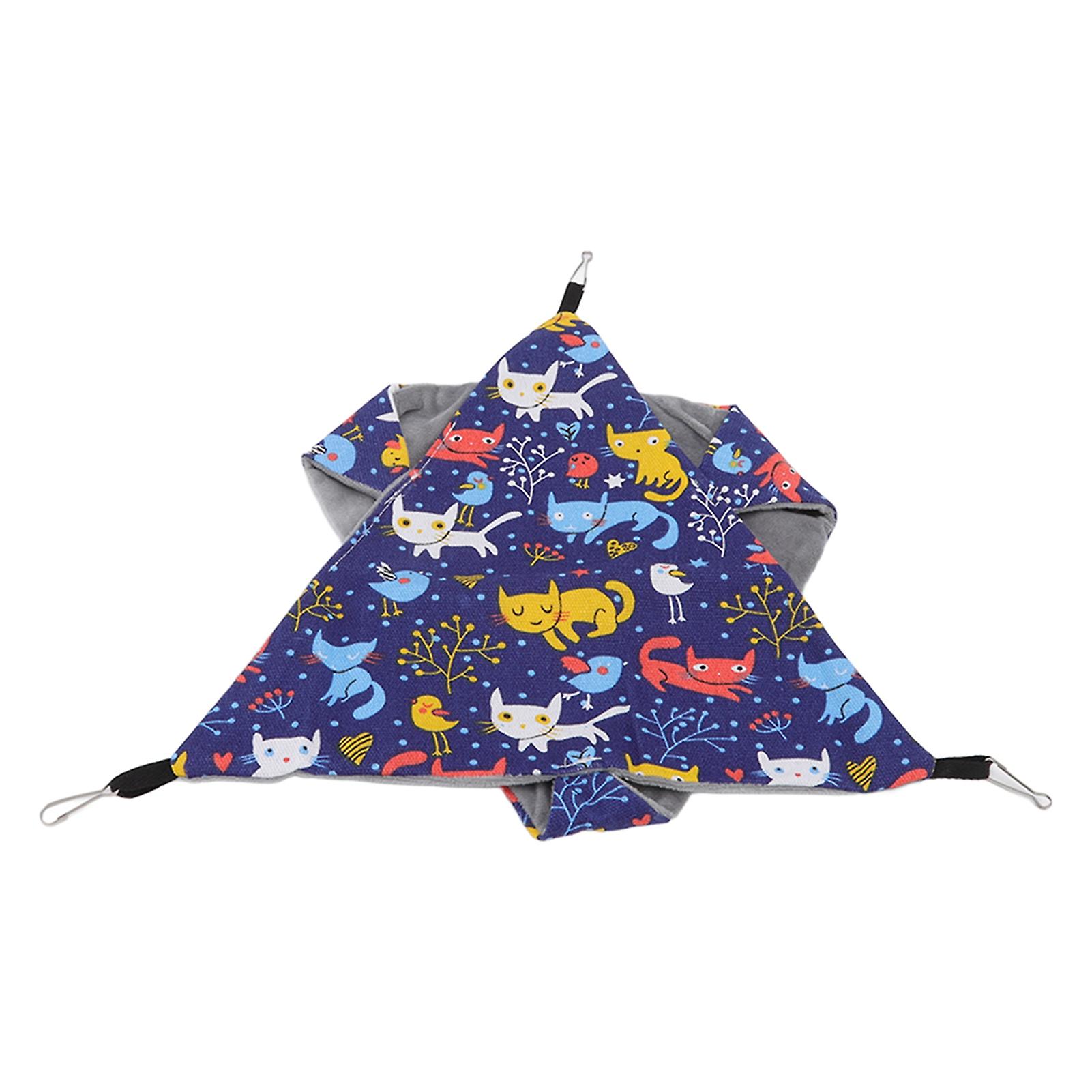 Hamster Hammock Double Layer Soft Triangular Pet Cage Hanging Bed with Hooks for Guinea Pig Sugar Glider