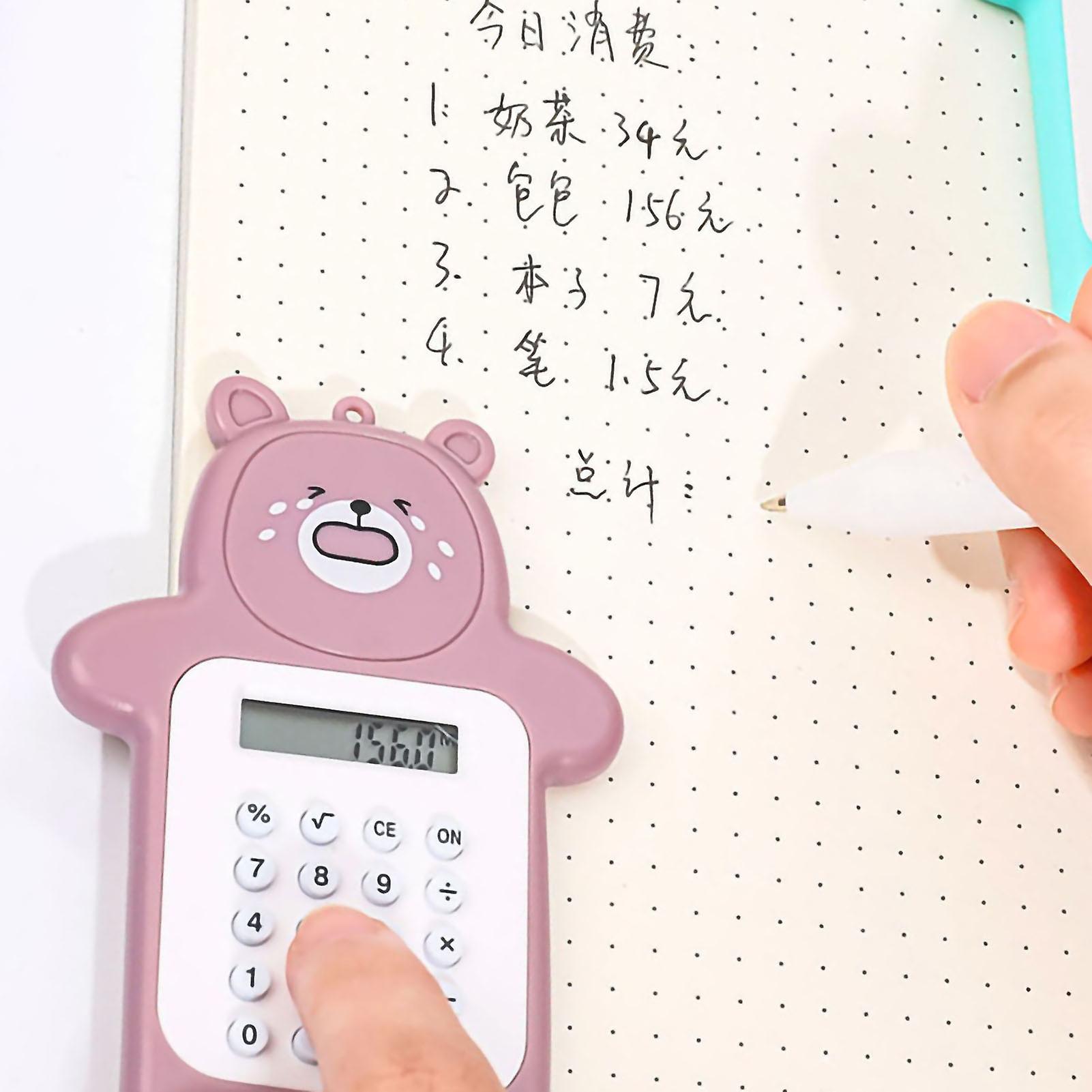 Cute Brown Bear Mini 8-Digit Portable Calculator for Students