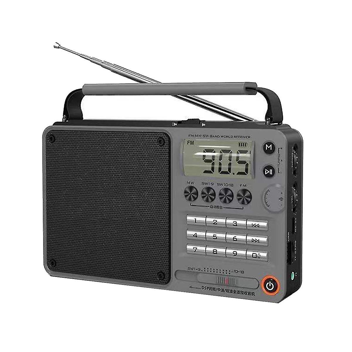 Bluetooth Digital Radio Fm/am/sw Full Band Radio Hifi Portable U-disk Usb/tf/mp3 Music Player Speaker Led Flashlight