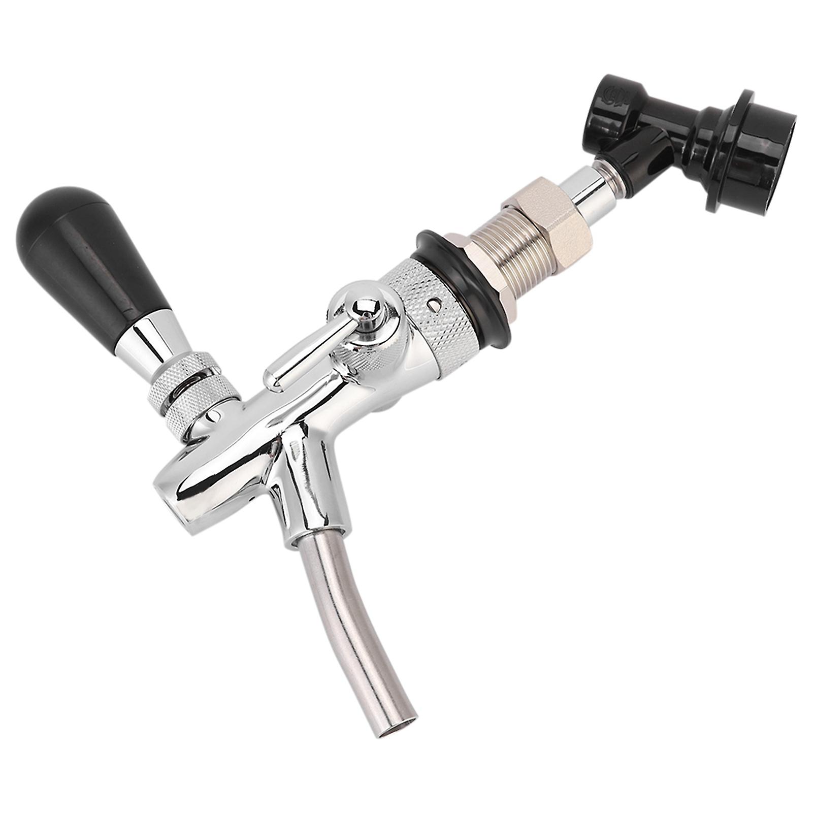 Adjustable Stainless Steel Beer Tap Faucet with Ball Lock 19.5x18cm