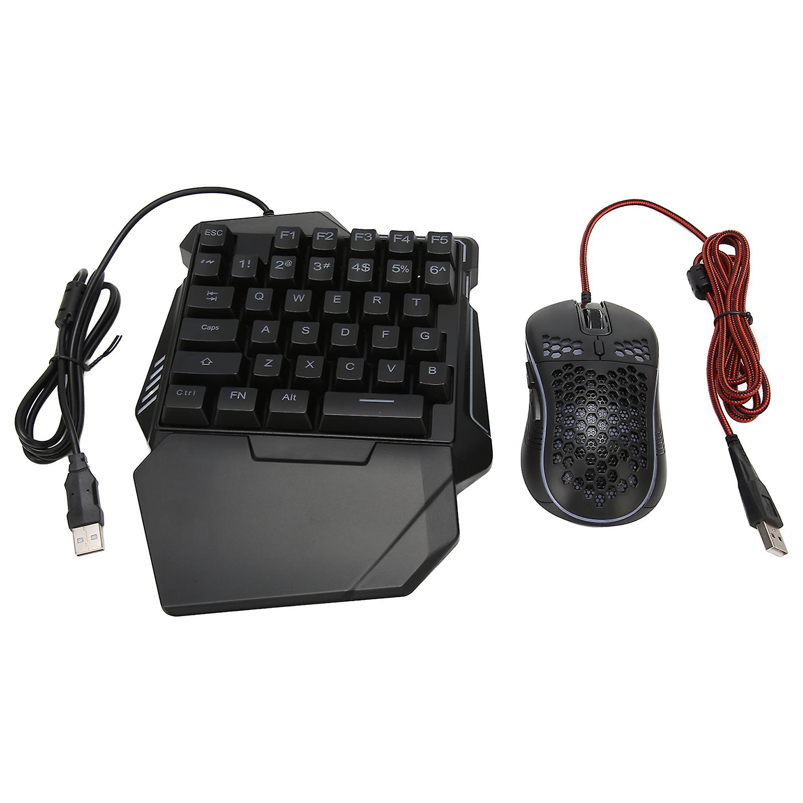 Ensemble clavier et souris avec convertisseur filaire et sans fil RGB, adaptateur clavier et souris à une main pour Android, Harmony et iOS
