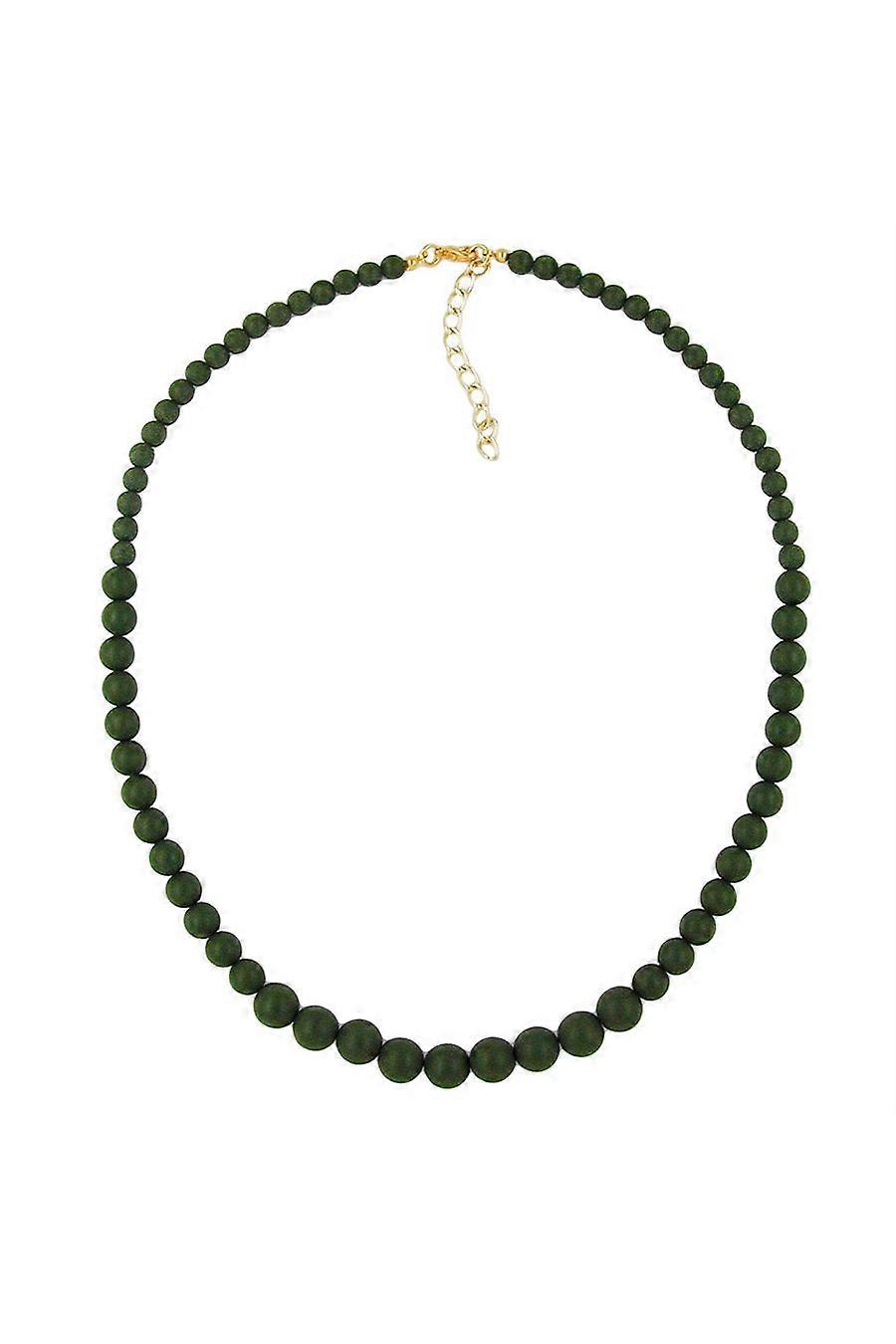 Necklace Beads 6/8/10mm Olive Green - Gl01392
