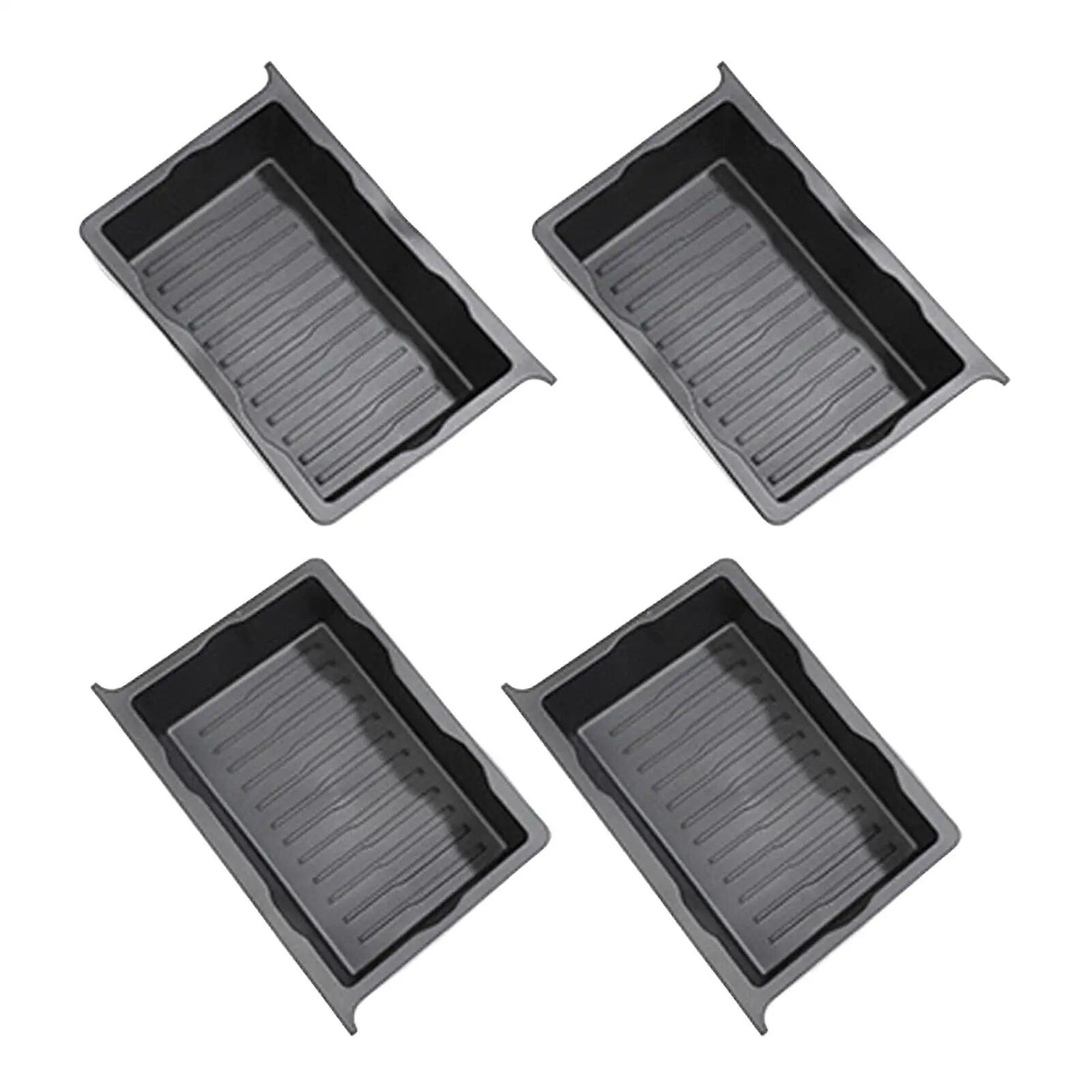 4pcs Underseat Storage Box TPE Replacement Underseat Tableware Tray for Tesla Model Y~8186