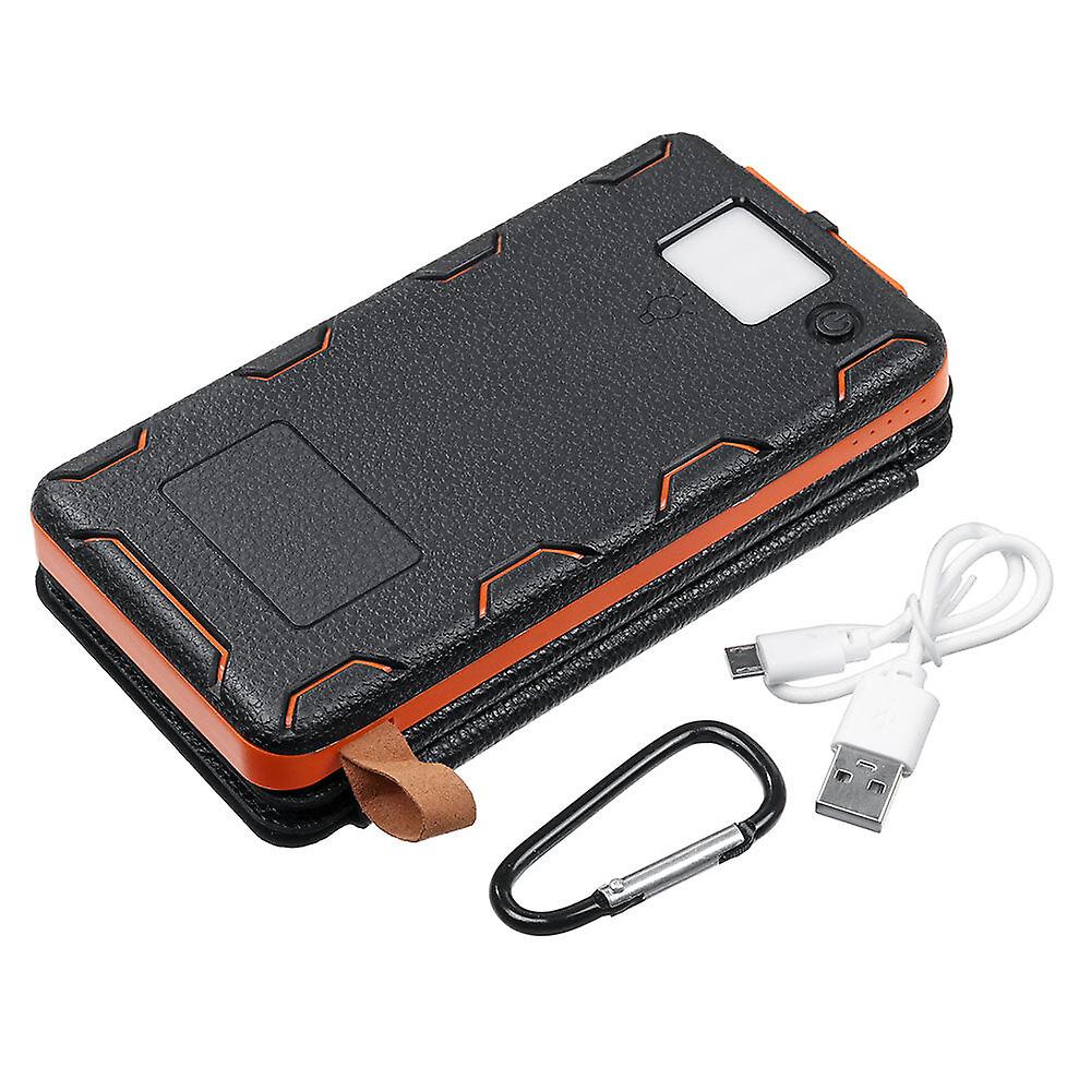 Three-proof Folding Solar Power Bank Custom Outdoor Waterproof Leather Mobile With Camping Lamp