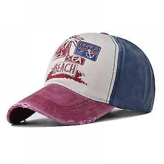 Veeki Adjustable Beach Cap For WomenCoffee With Navy Blue
