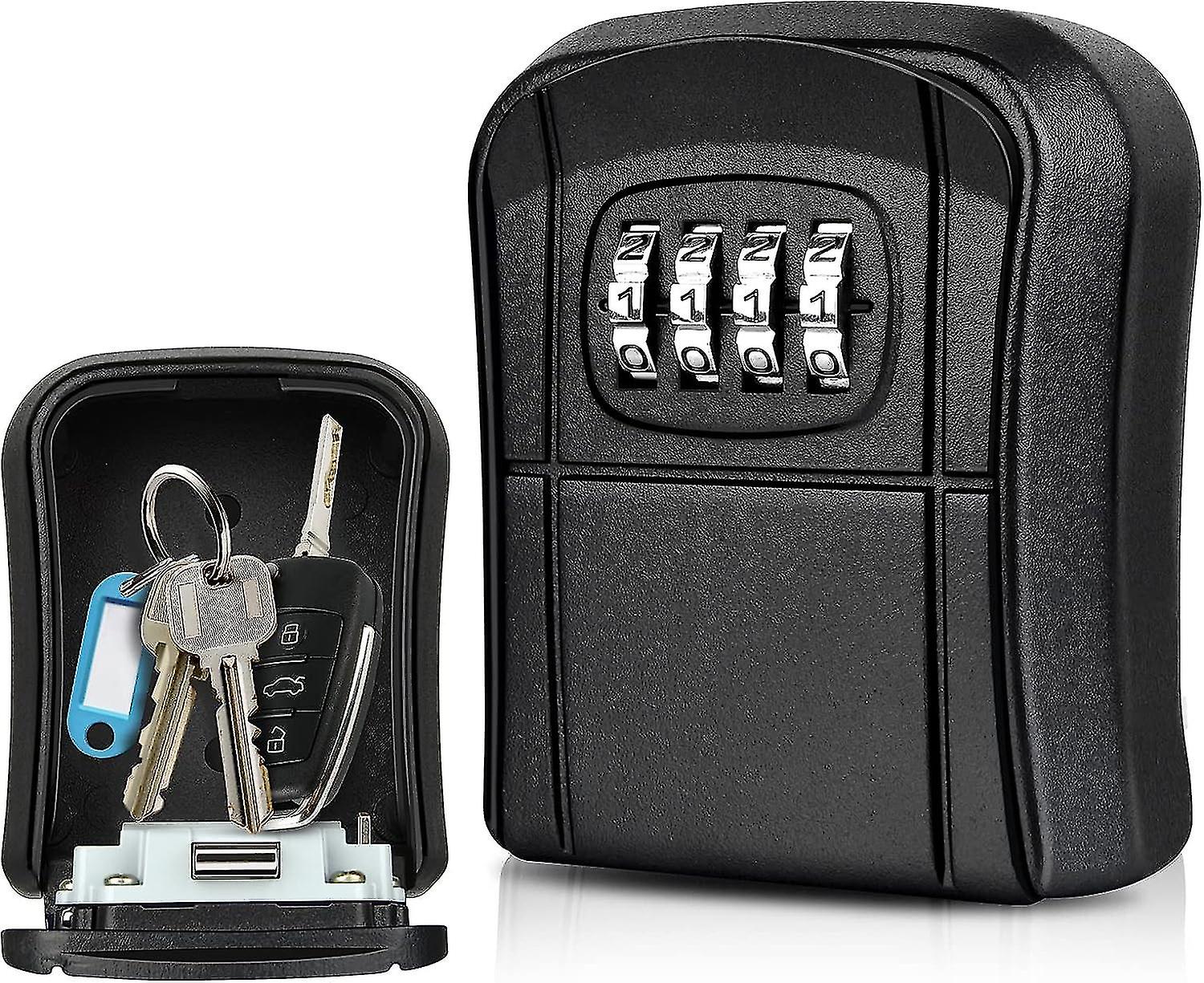 Key Box Wall Mounted Mini Outdoor Key Safe With Resettable 4-digit Code Waterproof Key Box For Home, (hs)