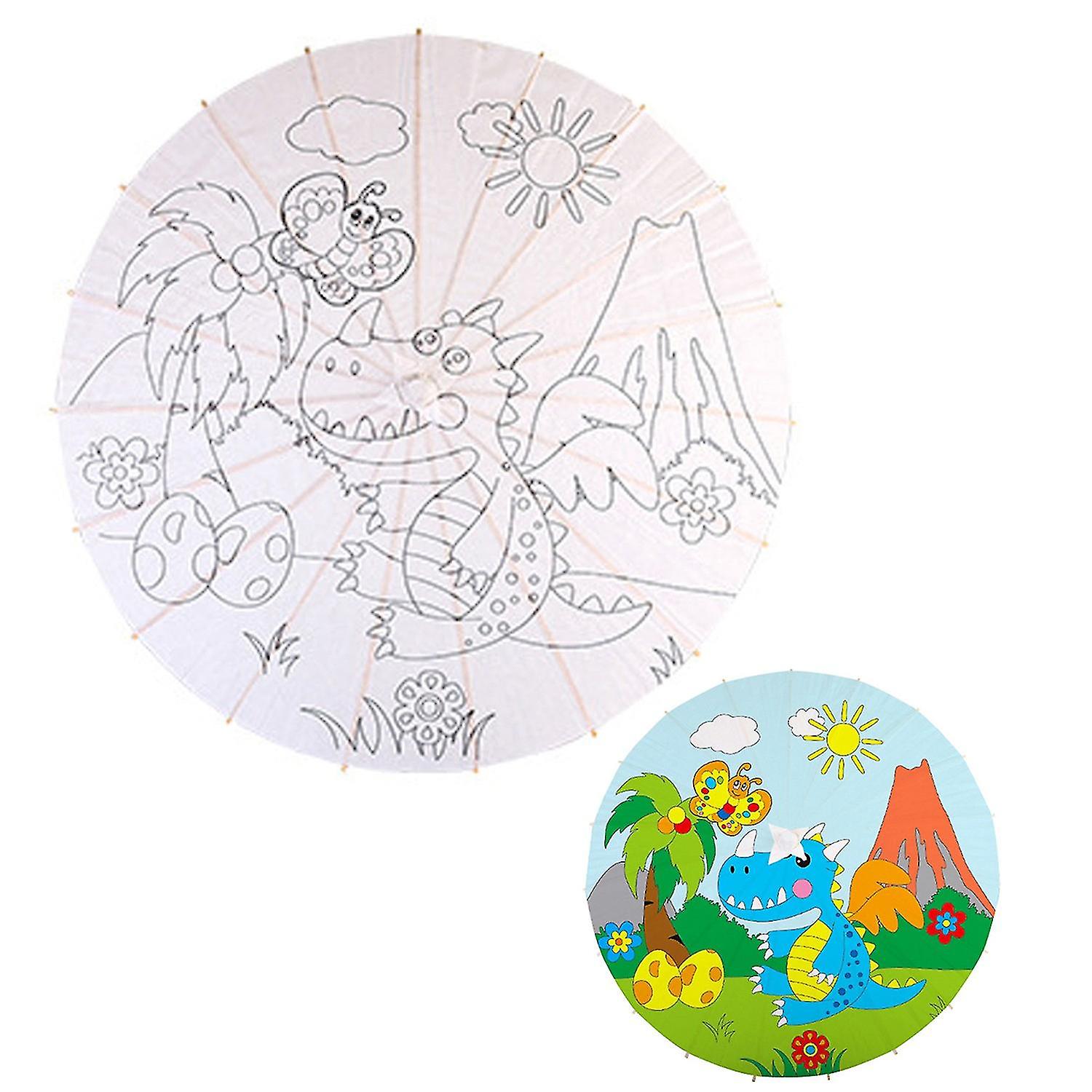 DIY aihio valkoinen öljypaperi sateenvarjo käsityö sateenvarjo taidemaalaus käsin piirretty sisustus sateenvarjo