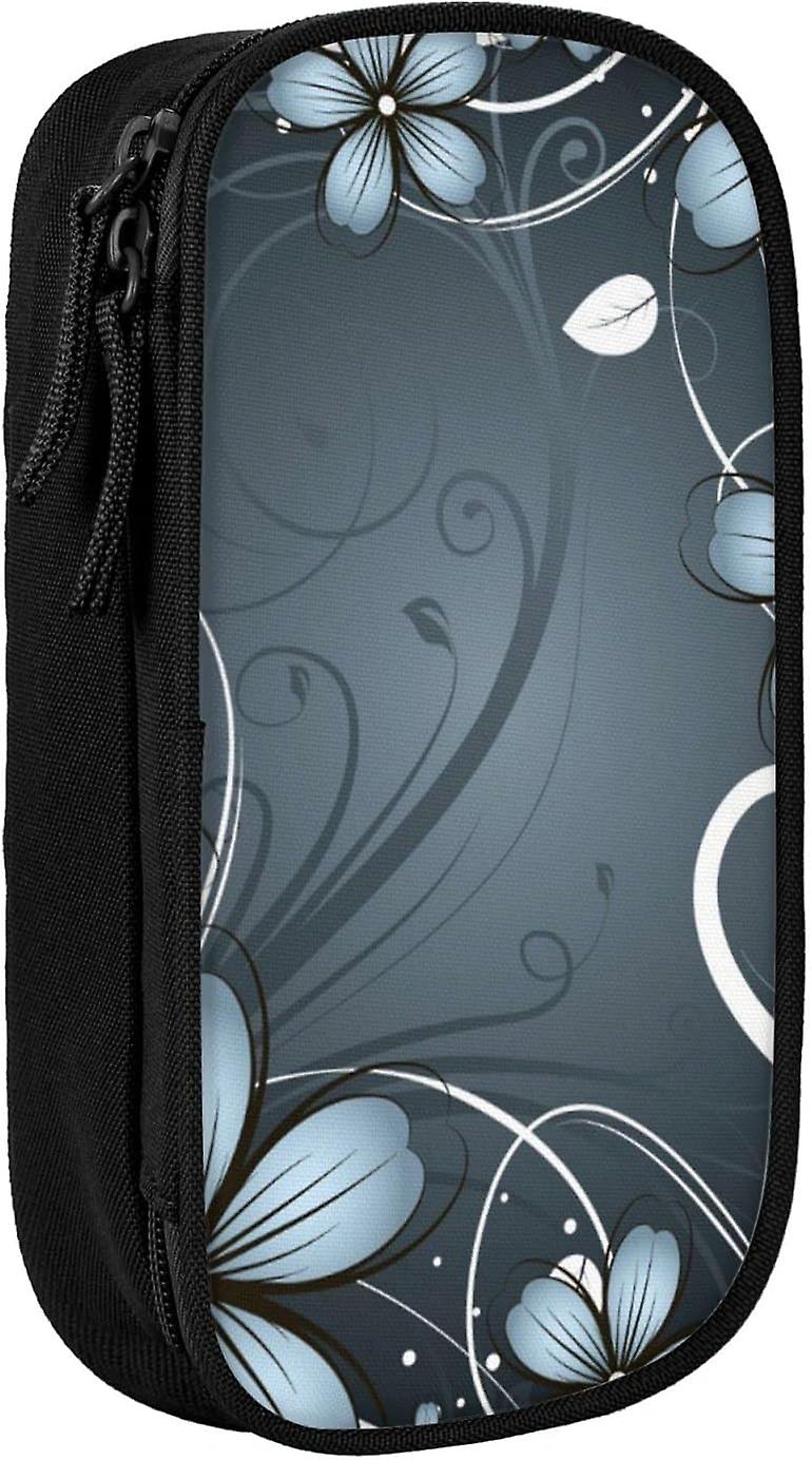 مقلمة زهور زرقاء ، حقائب أقلام رصاص ذات سعة كبيرة حقيبة قلم رصاص حامل قلم للفتيات والفتيان في سن المراهقة للرجال46198