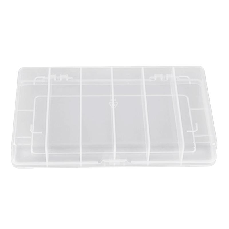 Clear Transparent Grid Box with Lid Square Grids Toolbox Bead Jewelry Storage