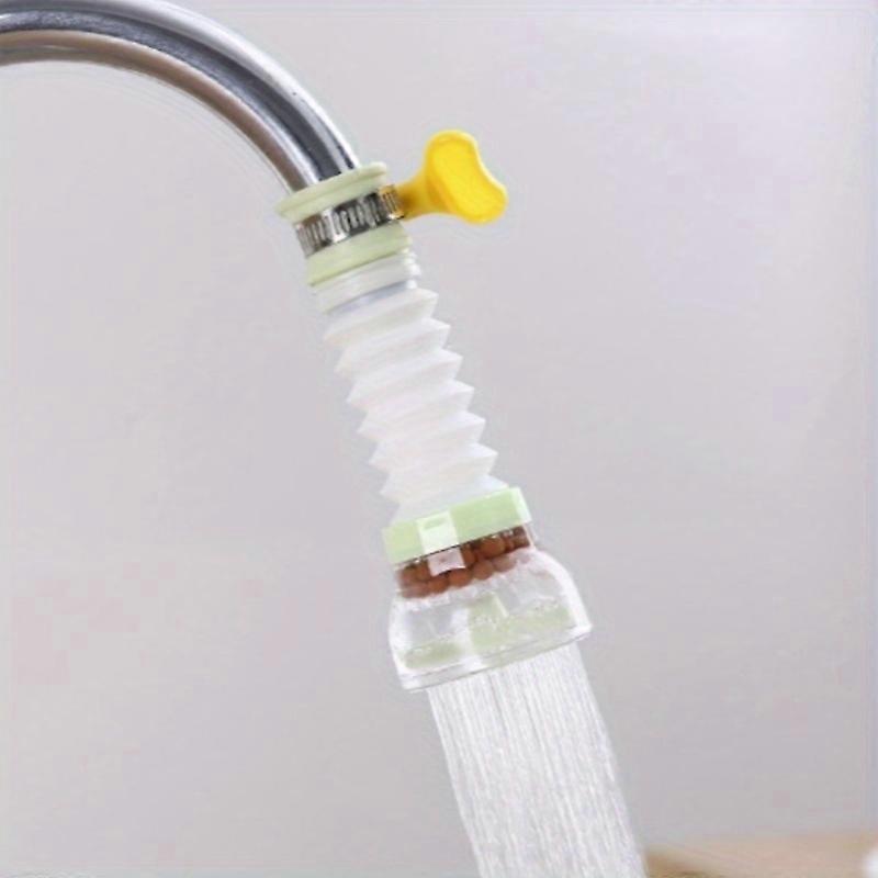 Universal Faucet Water Filter Dispenser - Plastic, Splash-Proof, Rotatable, Stretchable, Suitable for Hot & Cold Water, No Electricity Needed