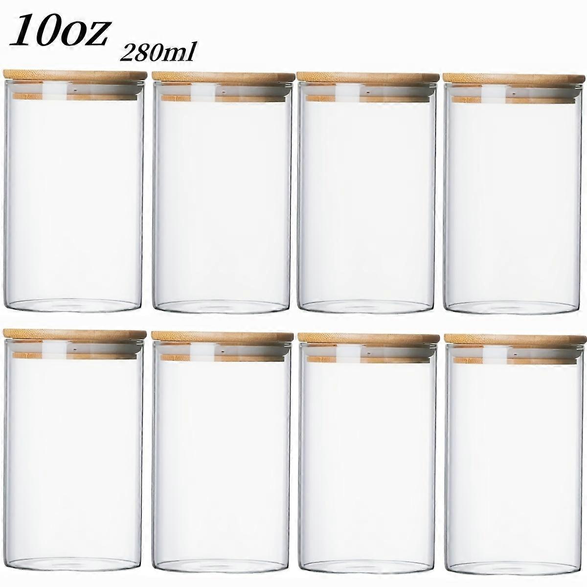 1/2/4/8pcs, Premium Glass Candy Jars with Airtight Bamboo Lids - Lead-Free, Clear Containers for Tea, Coffee, Spice, and Kitchen Storage - Perfect for