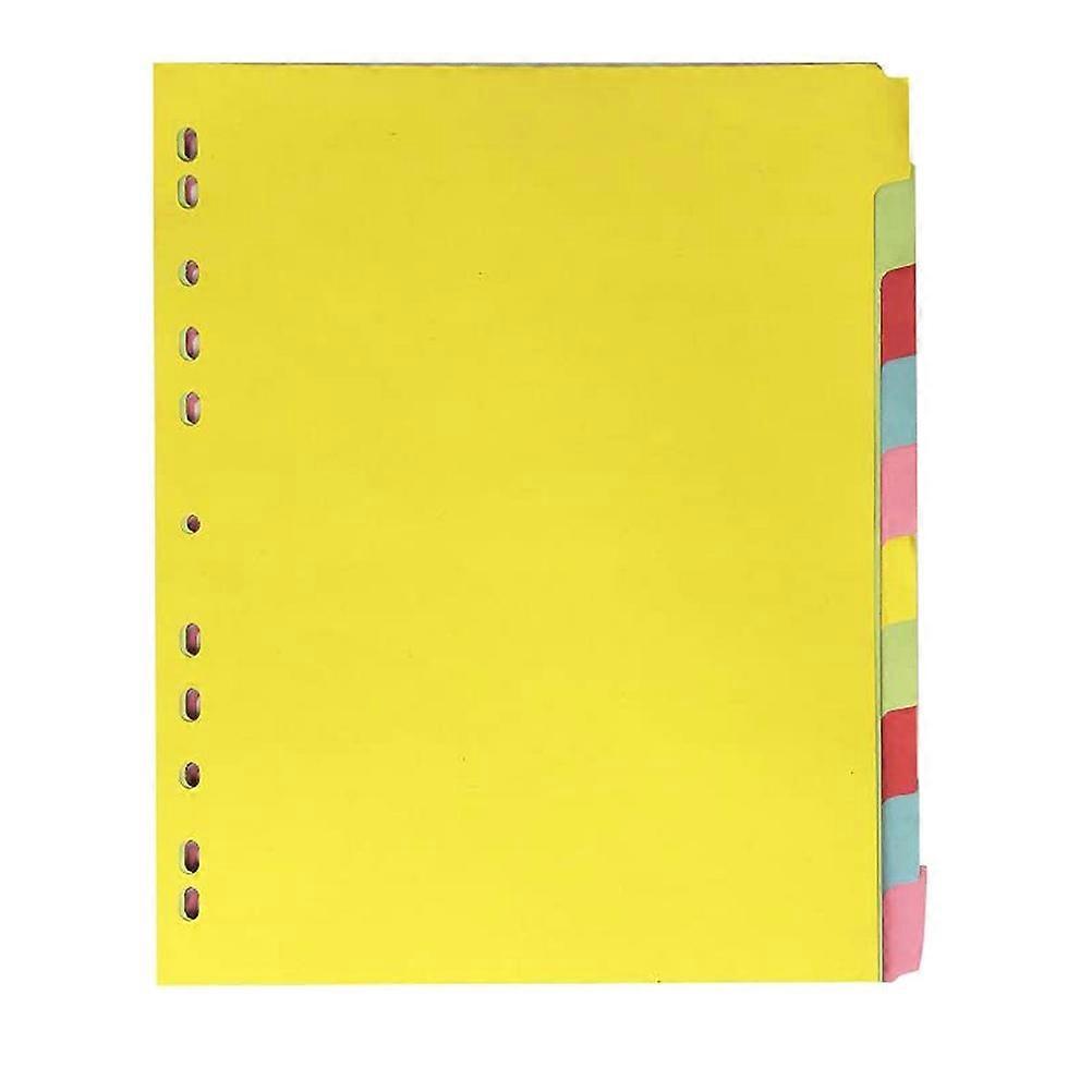 12Pcs Colored Tab Dividers A4 Index Classified Labels 11 Holes Binder Dividers